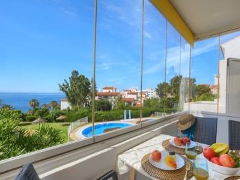 Benalmadena 3 Beach , Pool view, terrace, garden